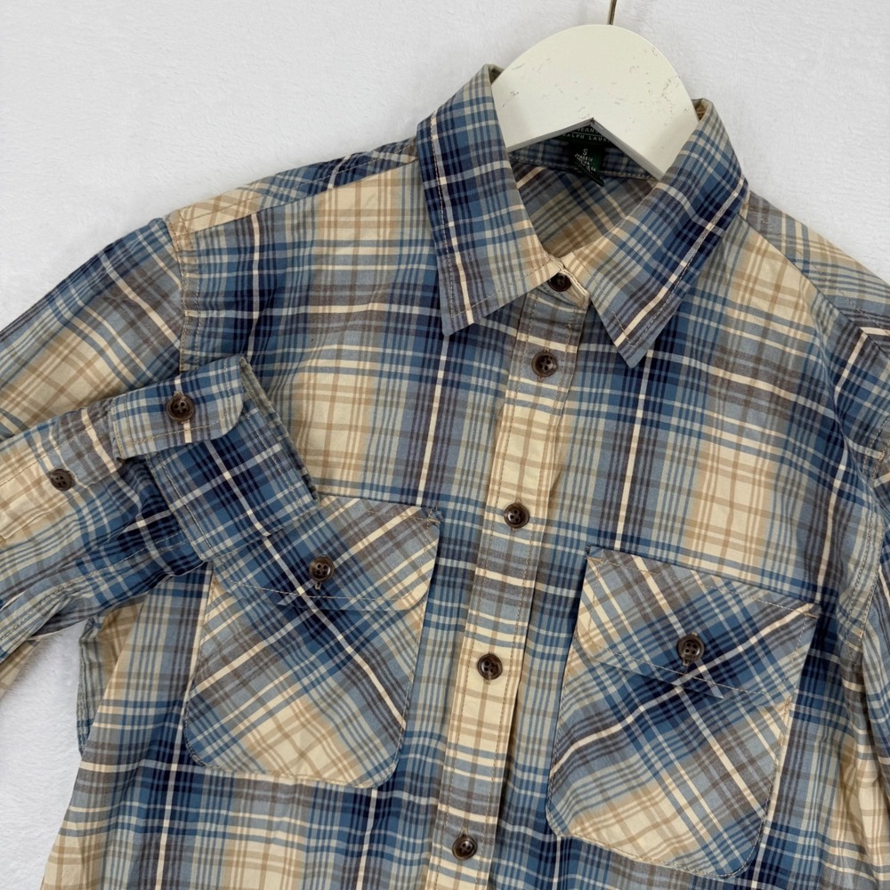 Lauren‎ Jeans Company Ralph Lauren Plaid Long Sleeve Button Up Shirt Size S